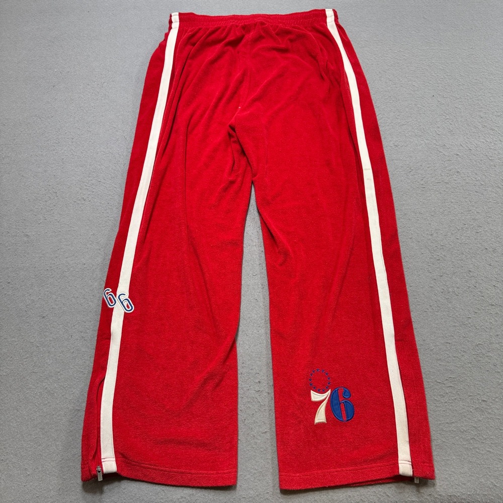 Y2K Philadelphia 76ers Reebok Track Pants Men's XL Red Hardwood Classics Baggy
